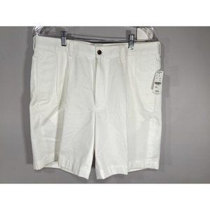 Brooks Brothers Chino Shorts Size 34 Mens White New Regular Pleated Golf Pockets
